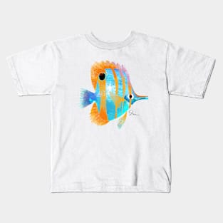 Blue and Orange Tropical Fish Kids T-Shirt